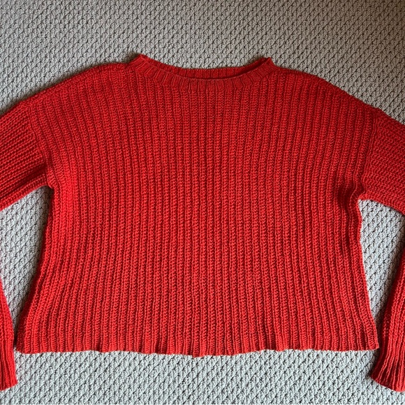 Orange Knit Sweater, Eileen Fisher - Picture 2 of 11